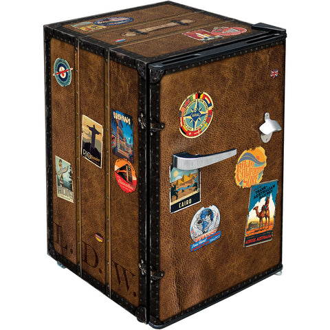 Funky Travel Case Design Retro Mini Bar Fridge 70 Litre Schmick Brand With Opener - Model BC70B-TRAVEL