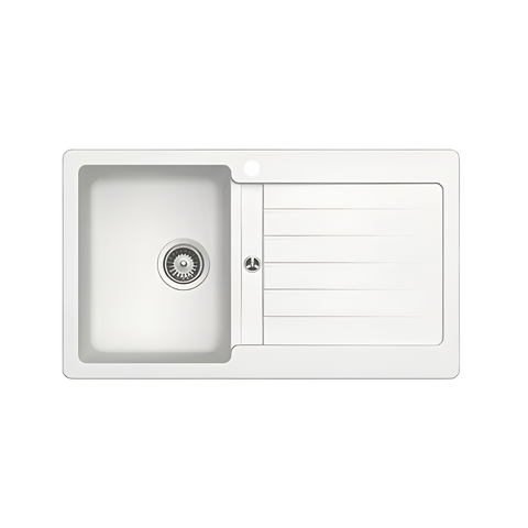 Typos Single Bowl Sink With Drainer | 860 x 500mm