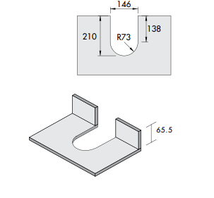 Hettich U Bend Cut-out Cover – Universal Fit