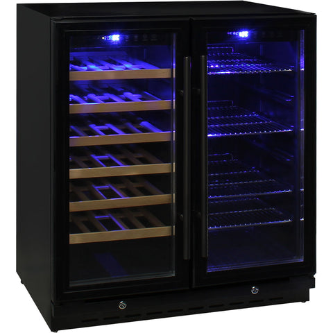 Under Bench Beer And Wine Dual Zone Bar Fridge - Model JC165B: Glass that stays clear