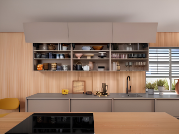 Harmonious design of wall and base cabinets