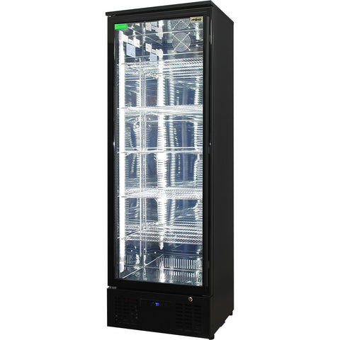 Rhino Black Commercial Upright Triple Glass Door Bar Fridge Ultra Energy Efficient Left Hinged - Model SGT1L-BS