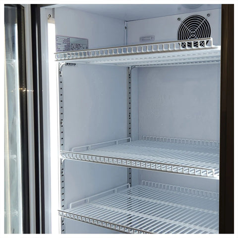 Great Northern Upright Quiet Running Black Glass Door Bar Fridge - Model SC372LB-GNBC-CRISP