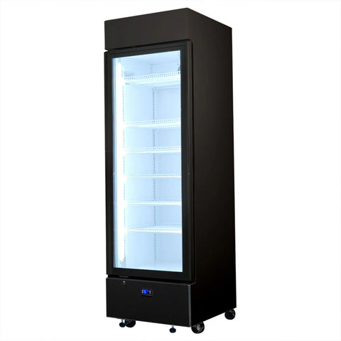 Great Northern Upright Quiet Running Black Glass Door Bar Fridge - Model SC372LB-GNBC-CRISP