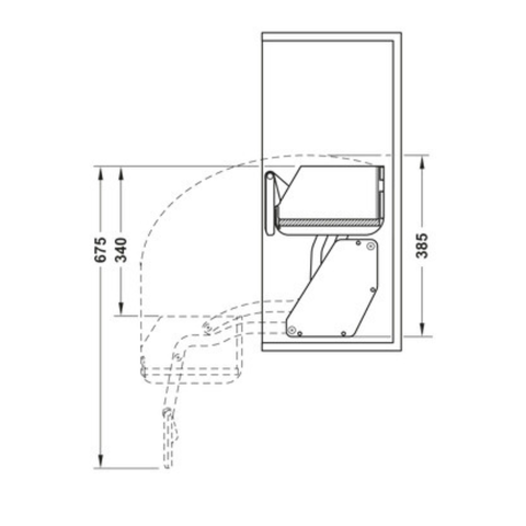 Häfele Utensio overhead drop-down unit in anthracite