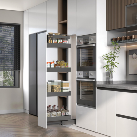 Häfele Utensio tall pantry unit in anthracite