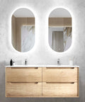 Vanity BYRON Double Bowl Wall Hung 1200mm Natural Oak