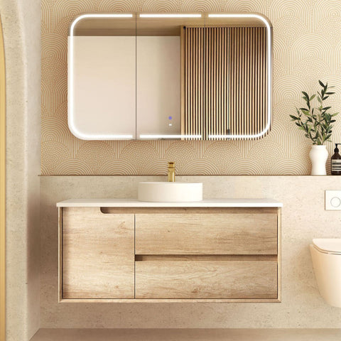 Vanity BYRON Wall Hung 1200mm Natural Oak