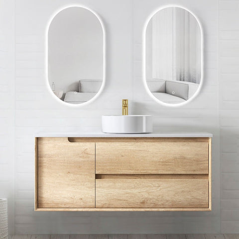 Vanity BYRON Wall Hung 1200mm Natural Oak