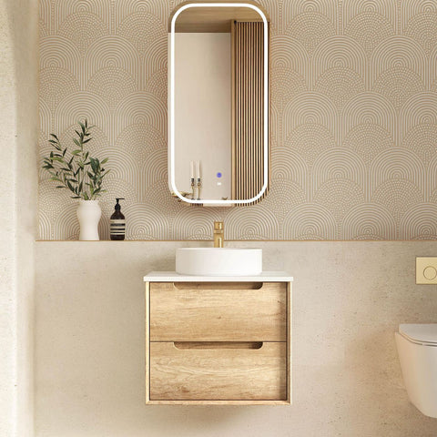 Vanity BYRON Wall Hung 600mm Natural Oak