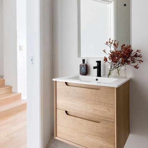 Vanity BYRON Wall Hung 600mm Natural Oak