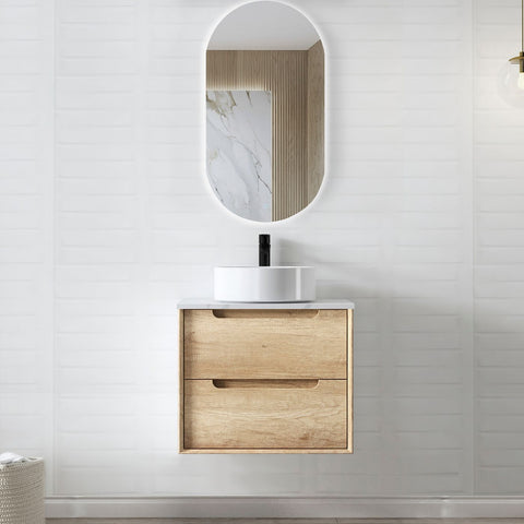Vanity BYRON Wall Hung 600mm Natural Oak