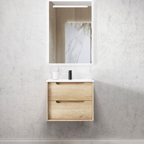 Vanity BYRON Wall Hung 600mm Natural Oak