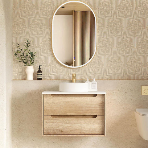 Vanity BYRON Wall Hung 750mm Natural Oak