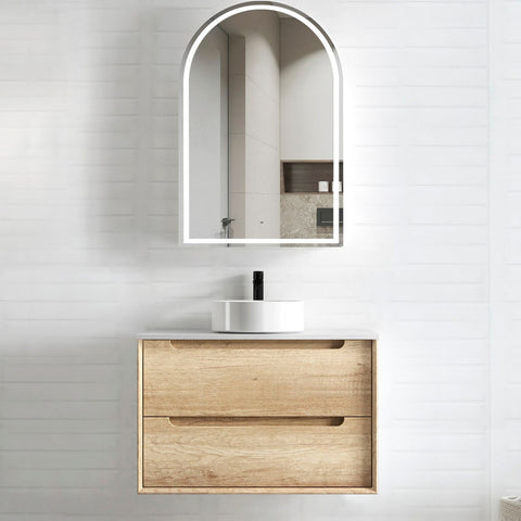 Vanity BYRON Wall Hung 750mm Natural Oak