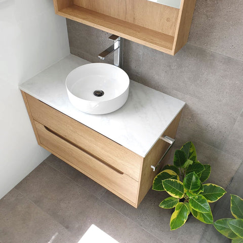 Vanity BYRON Wall Hung 750mm Natural Oak