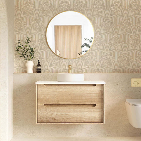 Vanity BYRON Wall Hung 900mm Natural Oak