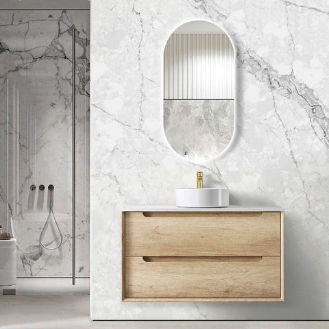 Vanity BYRON Wall Hung 900mm Natural Oak