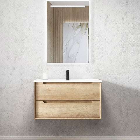Vanity BYRON Wall Hung 900mm Natural Oak