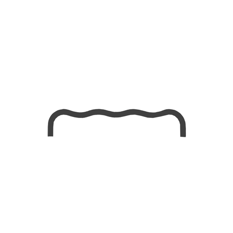 Wavey solid brass handle in black finish, modern cabinet and drawer pull