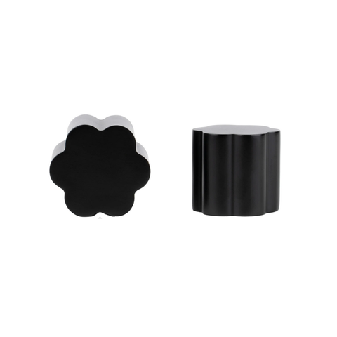 Wavey solid brass knob I in black finish, modern cabinet and drawer handle