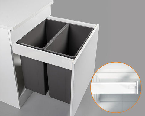 Blum TANDEMBOX antaro Standard Drawer M Height 83MM 30kg 500mm Silk White with BLUMOTION + 84L (2 x 42L) WBPB26084Z. To suit 600mm cabinet.