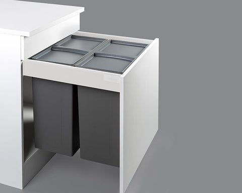 Blum TANDEMBOX intivo M Height 83MM drawer 500MM Integrated BLUMOTION in Silk White 65KG + 84LT (2x42L bins) WBPB26084Z. To suit 600mm cabinet.