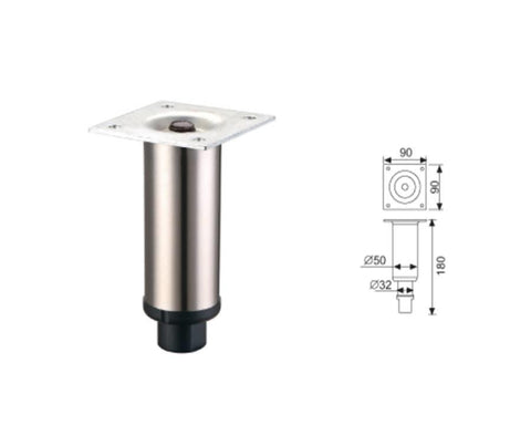 Leg & Base Adjustable in Stainless Steel. Size: 150mm - 180mm. Item Capacity: 200kg per leg