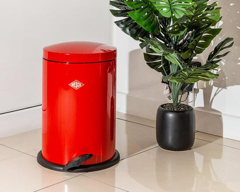 Wesco® 13L Base Softer Bin in Red. Height: 425mm Width: 300mm Depth: 300mm Diameter: 300mm