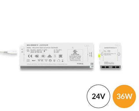 L&S MEC System 24V Starter Kit. 1 x 36W MEC Driver and 1 x Standard Distribution Module