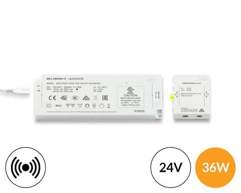 L&S MEC System 24V Starter Kit. 1 x 36W MEC Driver and 1 x Wired Sensor Distribution Module