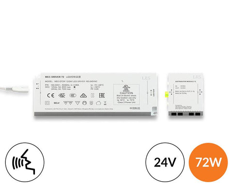 L&S MEC System Smart 24V Starter Kit. 1 x 72W MEC Driver and 1 x Smart Distribution Module (Monochrome)