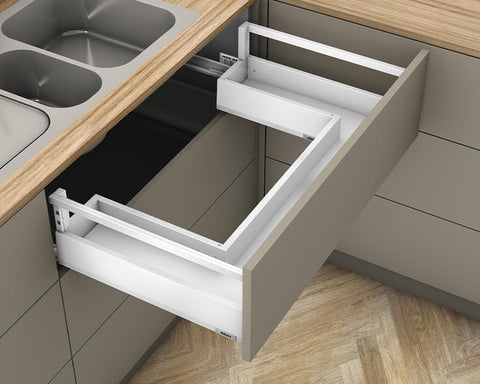 Blum MERIVOBOX modular E Height 192mm Sink Drawer with Single Gallery Rail with