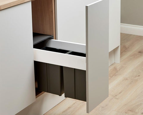 Wesco 16L (2 x 8L) Pullboy Z Waste Bin in Orion Grey. Overall carcase width: 300mm. To suit Blum TANDEMBOX antaro