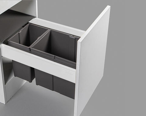 Wesco 25L (1 x 17L + 1 x 8L) Pullboy Z Waste Bin in Orion Grey. Overall carcase width: 400mm. To suit Blum TANDEMBOX antaro