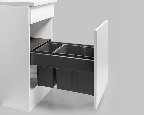 Wesco® 25L (17L + 8L) Pullboy Z Waste Bin in Orion Grey. Overall Carcase Width: 400mm