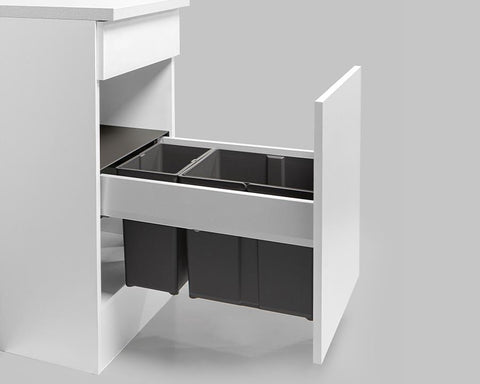 Wesco® 25L (17L + 8L) Pullboy Z Waste Bin in Orion Grey. Overall Carcase Width: 400mm