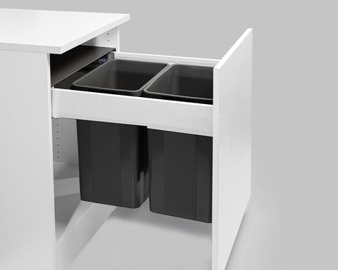 Wesco® 52L (2 x 26L) Pullboy Z Waste Bin in Orion Grey. Overall Carcase Width: 450mm