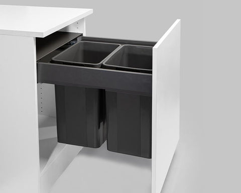 Wesco® 52L (2 x 26L) Pullboy Z Waste Bin in Orion Grey. Overall Carcase Width: 500mm. To suit Blum MERIVOBOX