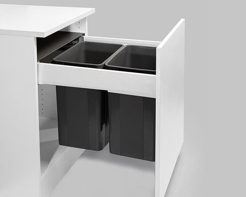 Wesco® 52L (2 x 26L) Pullboy Z Waste Bin in Orion Grey. Overall Carcase Width: 500mm. To suit Blum MERIVOBOX