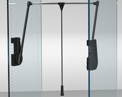 Ambos Double Pull Down Wardrobe Lift Rail in Black. 15kg.