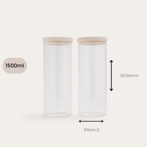 Wategos Round Glass Pantry Storage Container Set
