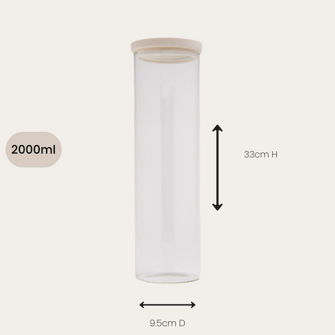 Wategos Round Glass Pantry Jars | Oat Milk