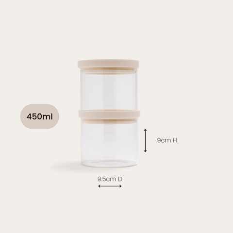 Wategos Round Glass Pantry Jars | Oat Milk