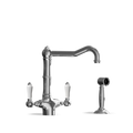 Two-Handle Kitchen Tap with Side Spray — Swivel Spout | Puglia Discover the Two-Handle Kitchen Tap with Side Spray — Swivel Spout | Puglia. Handmade in Italy, combining elegance and functionality.