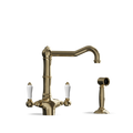 Two-Handle Kitchen Tap with Side Spray — Swivel Spout | Puglia Discover the Two-Handle Kitchen Tap with Side Spray — Swivel Spout | Puglia. Handmade in Italy, combining elegance and functionality.