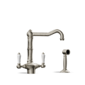 Two-Handle Kitchen Tap with Side Spray — Swivel Spout | Puglia Discover the Two-Handle Kitchen Tap with Side Spray — Swivel Spout | Puglia. Handmade in Italy, combining elegance and functionality.