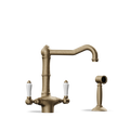 Two-Handle Kitchen Tap with Side Spray — Swivel Spout | Puglia Discover the Two-Handle Kitchen Tap with Side Spray — Swivel Spout | Puglia. Handmade in Italy, combining elegance and functionality.