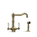 Two-Handle Kitchen Tap with Side Spray — Swivel Spout | Puglia Discover the Two-Handle Kitchen Tap with Side Spray — Swivel Spout | Puglia. Handmade in Italy, combining elegance and functionality.