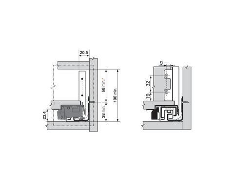 Blum LEGRABOX pure Back M Fixing Set ZB7M000S